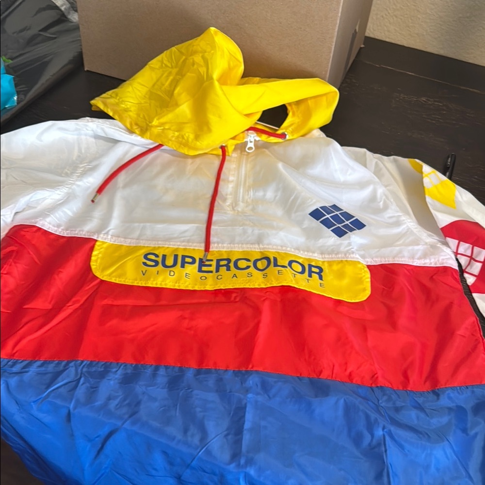 2 Colorful Supercolor Windbreaker Jackets !!! Medium and small